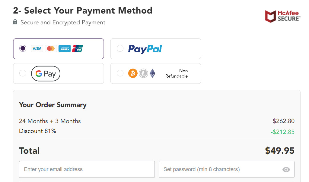 PureVPN review 2023 - Payment Methods