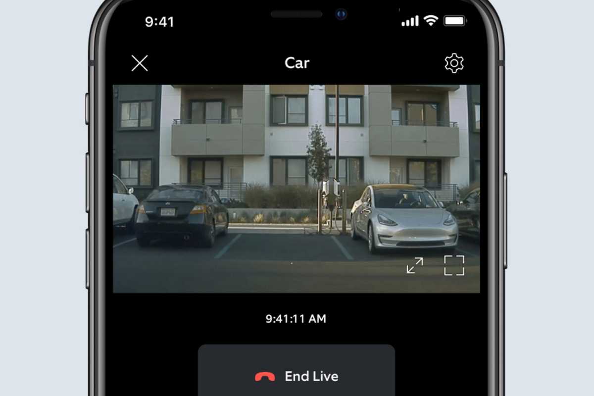 Views from the Ring Car Cam's front and interior-facing cameras