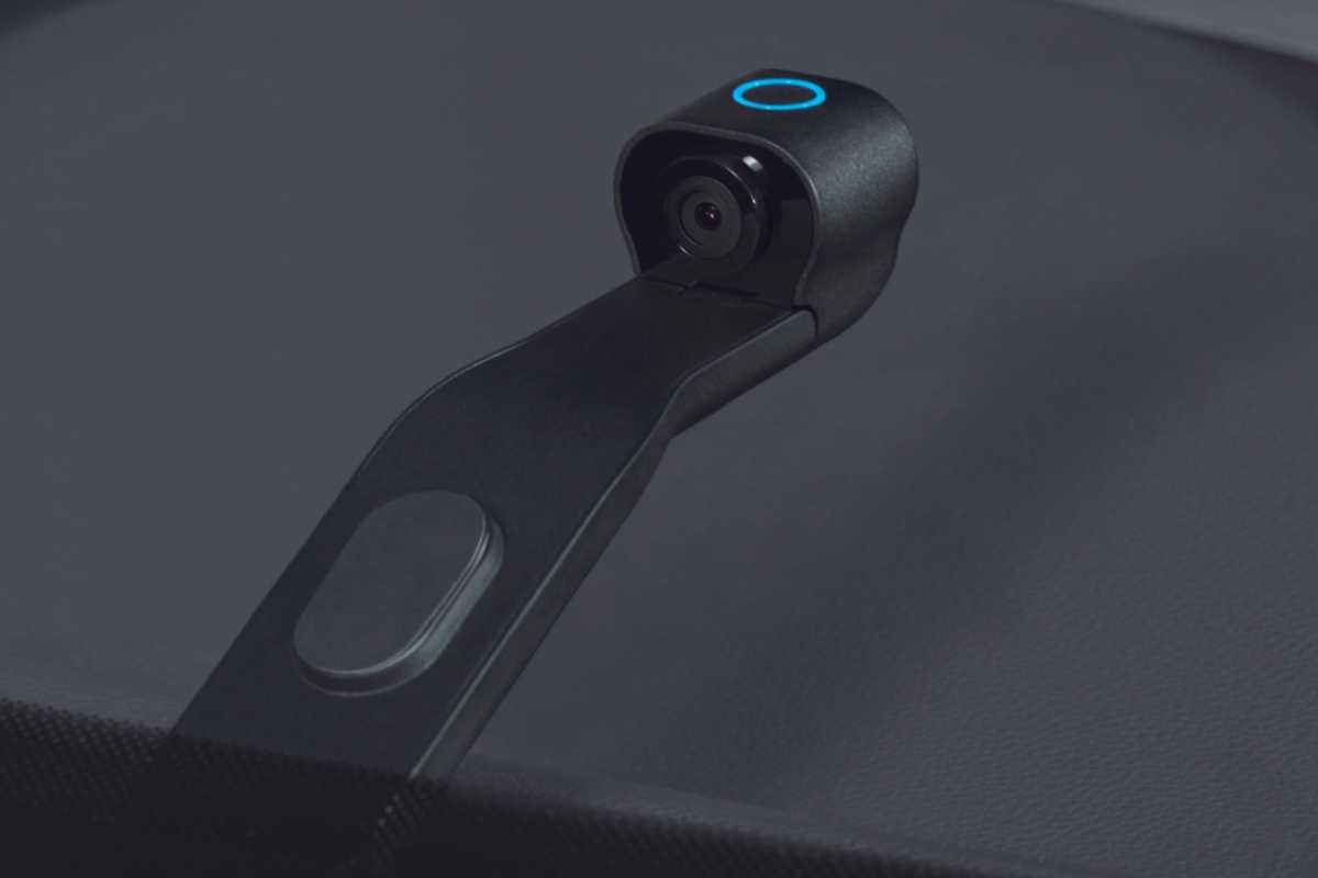 Ring car cam mounted on car dashboard