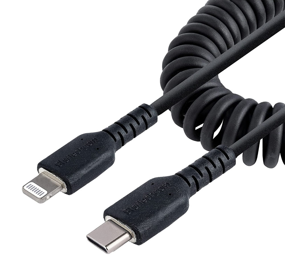 StarTech.com USB-C to Lightning Cable - Best Coiled USB-C to Lightning cable