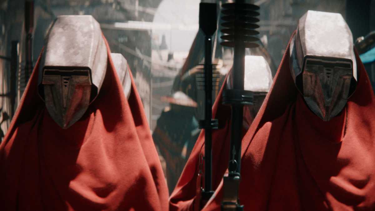 Diese Force-Kultisten namens Disciples of the Whills kennen wir aus Star Wars: Rogue One. Auch erinnert die Umgebung stark an Jedha, es dürfte sich um einen der Planeten im Mid Rim halten.