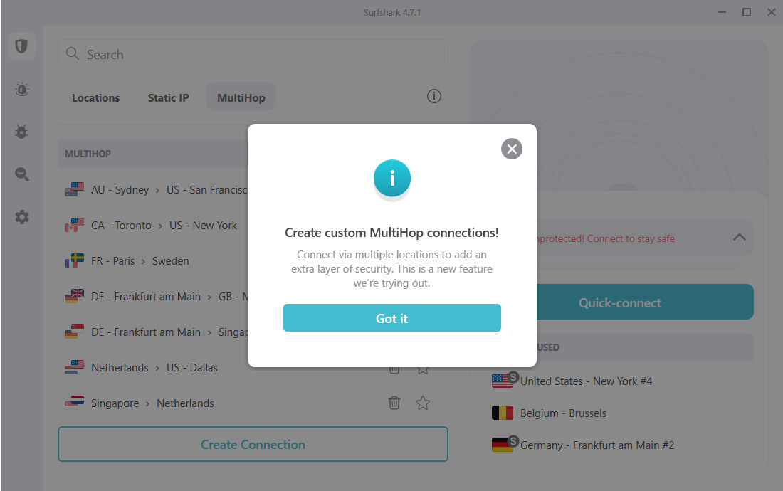 Surfshark Windows - custom MultiHop