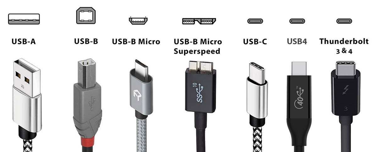 KIT 4 CABLES COMPATIBLES - USB - MICRO-USB / USB - MINI-USB / USB