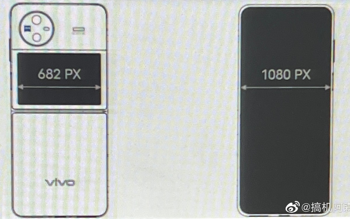 Vivo X Flip display diagram