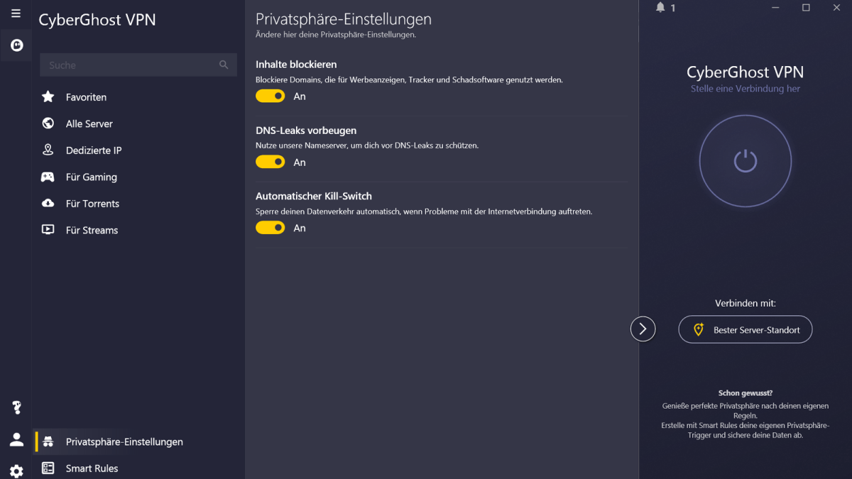 Cyberghost VPN Sicherheit