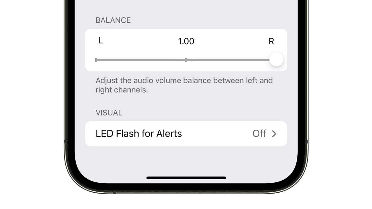 Équilibre audio iOS 16