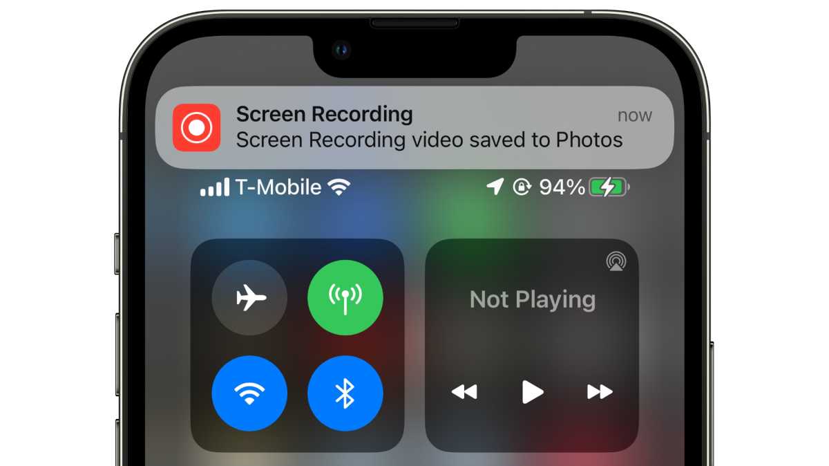 Grabación de pantalla de iOS 16 realizada