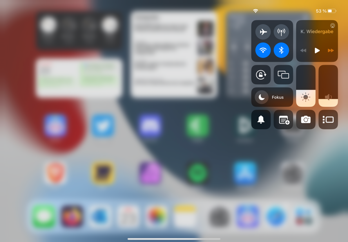 iPad Kontrollzentrum
