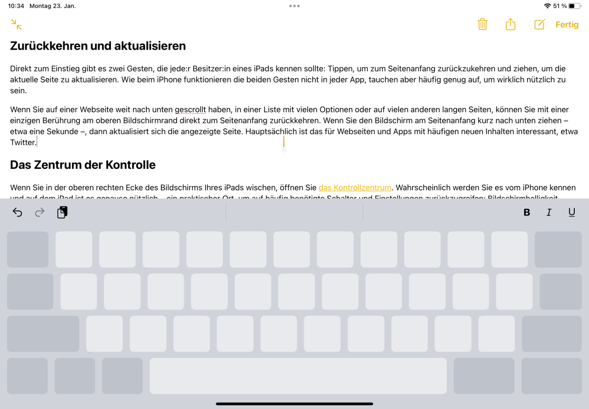 iPad Tastatur Cursor Trackpad