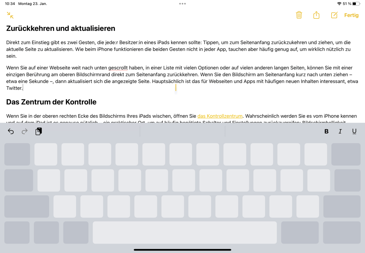 iPad Tastatur Cursor Trackpad