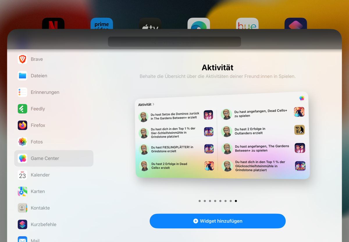 iPad Widget Manager