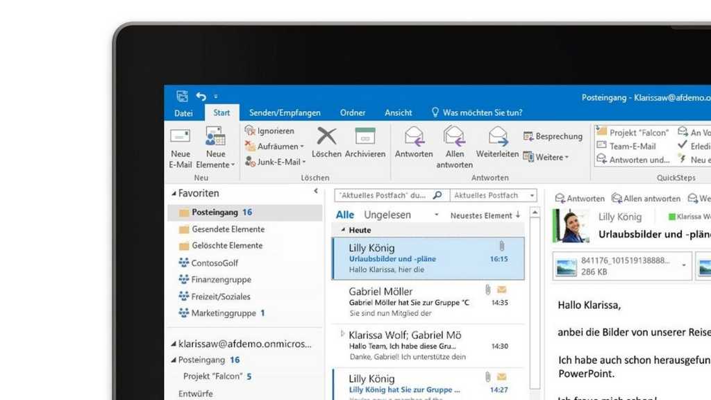 Image: Excel-Tabellen in Outlook-Mails einbinden