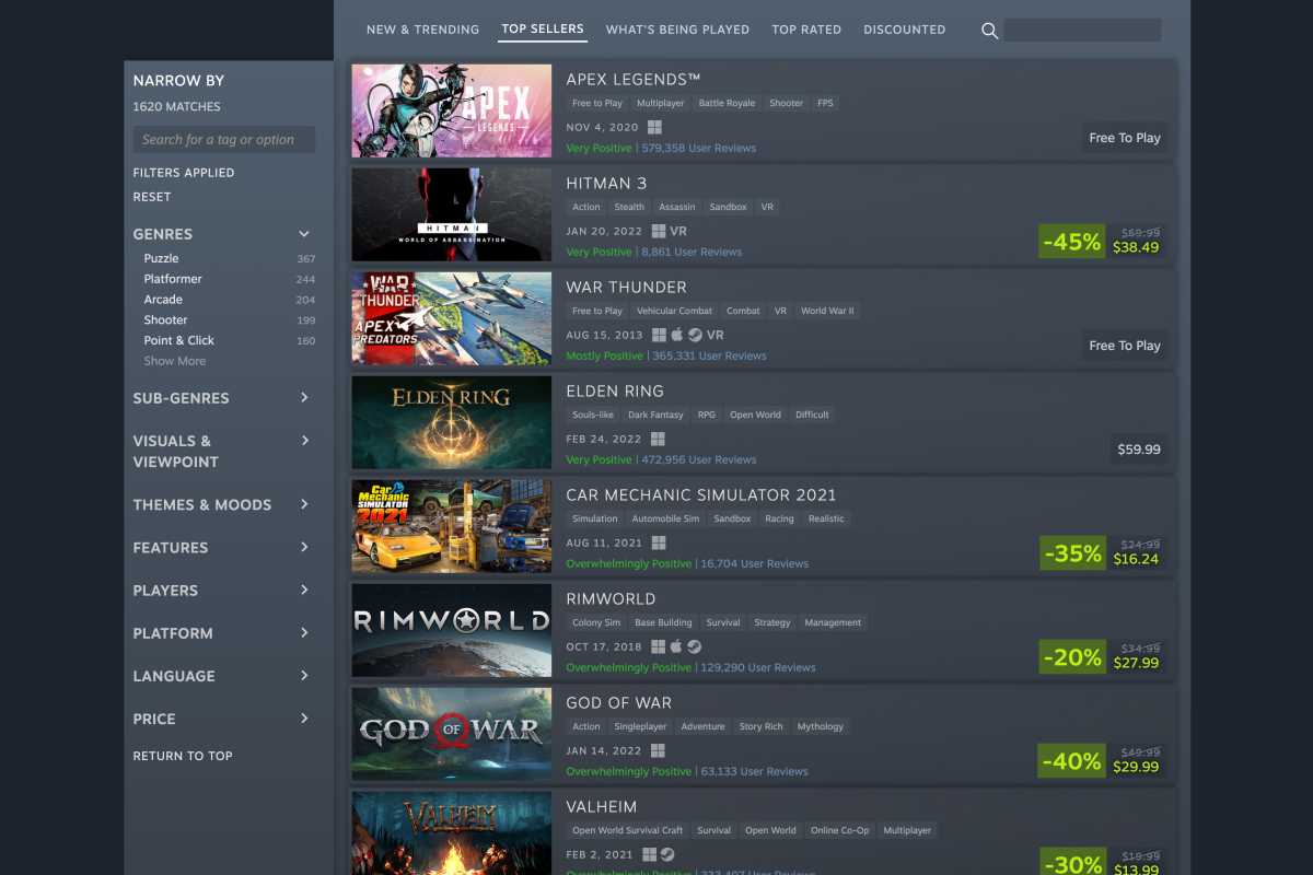 Steam deck top games