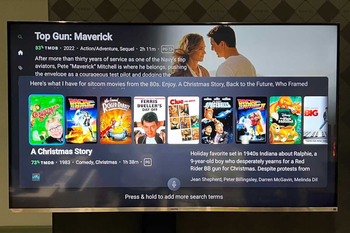 TiVo OS genre search, showing comedy movies from the 80s.