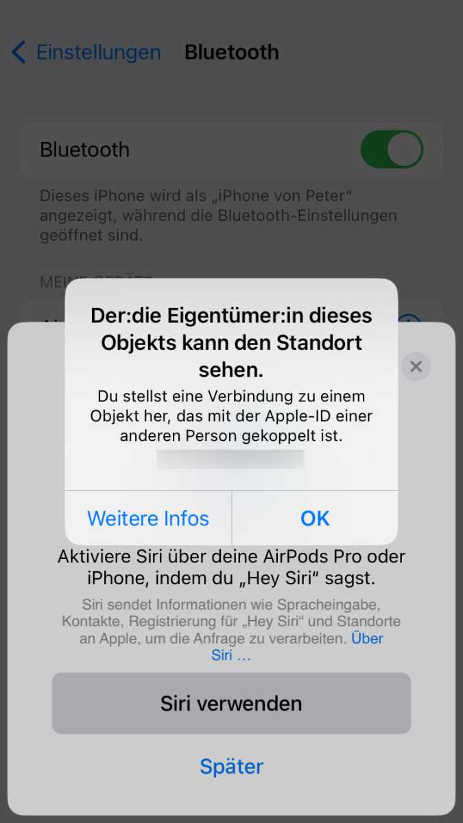 Warnung bei Kopplung