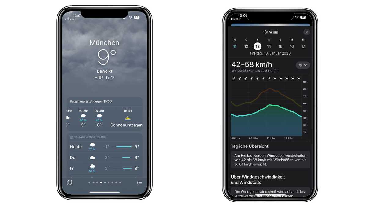 Apple Wetter auf iPhone