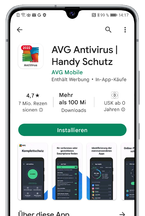 Anti-Malware-App aus dem Store installieren