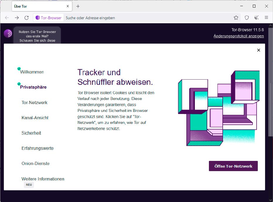 Der Tor-Browser punktet mit ausführlichen Erklärungen zu seiner Sicherheitstechnik. Sie surfen mit ihm anonym und sicher, allerdings langsamer und mit ein paar technischen Einschränkungen.