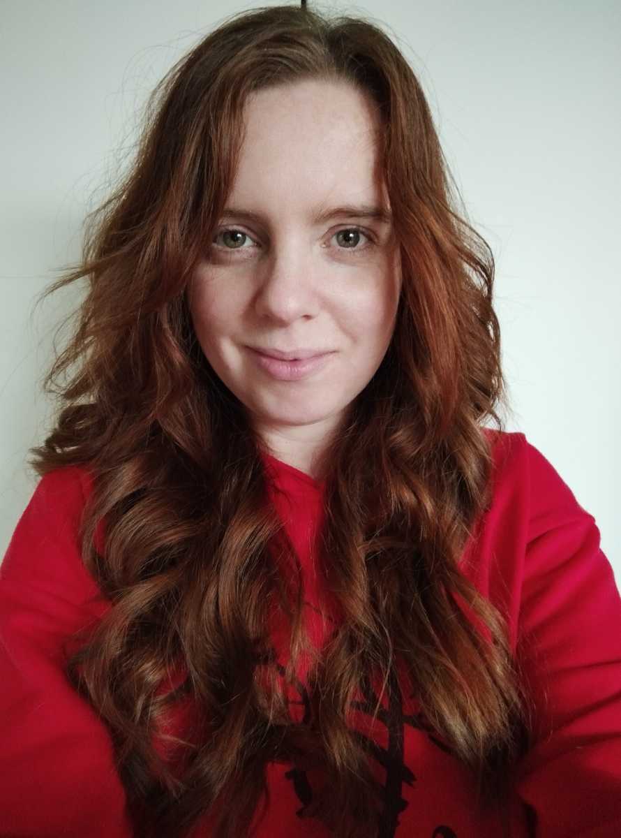 Selfie of woman with red hoodie 