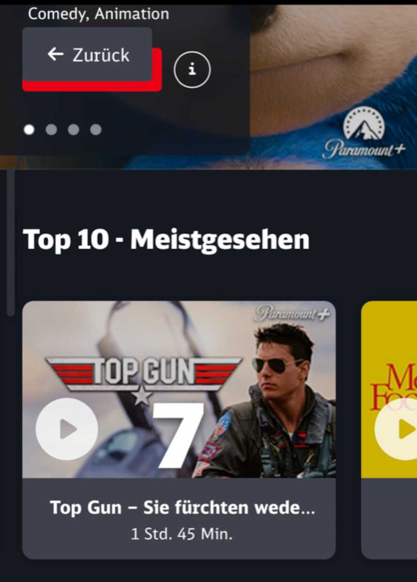Top Gun via Paramount+ im ICE