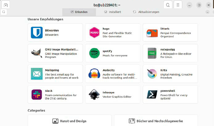 Anwendungen für jeden Geschmack: Ubuntu Software zeigt, welche Programme verfügbar sind. Beschreibungen, Screenshots und Bewertungen helfen bei der Auswahl.