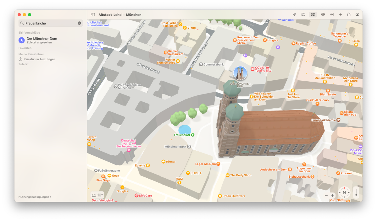 Frauenkirche in Apple Maps