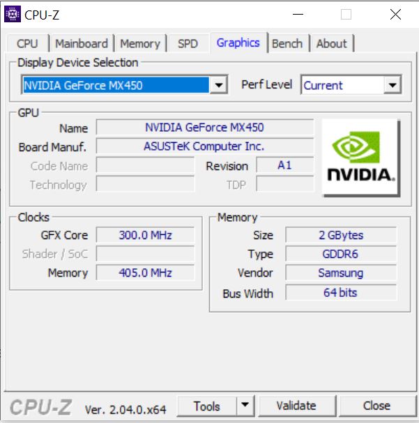 CPU-Z - Graphics