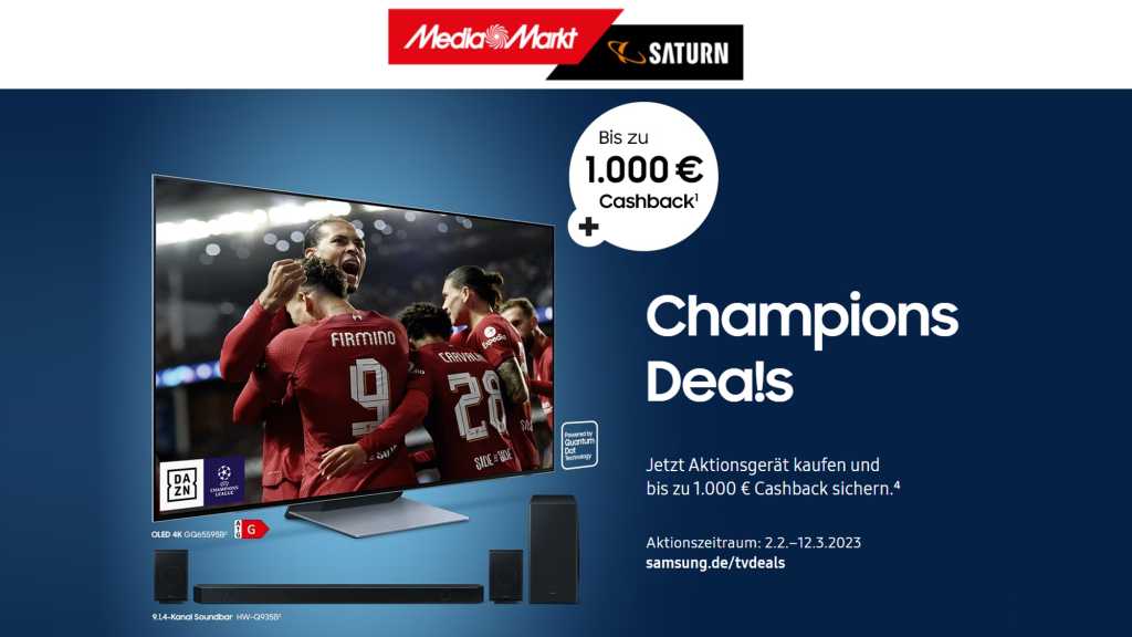 Image: Bis zu 1000 Euro Cashback: Samsung Champions-Deals bei Media Markt
