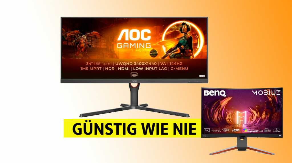 Image: Gaming-Monitor zum Tiefstpreis: Ultrawide-Monitor mit 34 Zoll jetzt supergÃ¼nstig