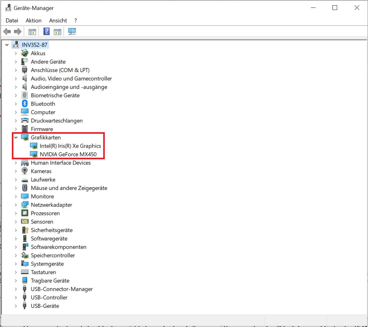 Geräte-Manager - GPU