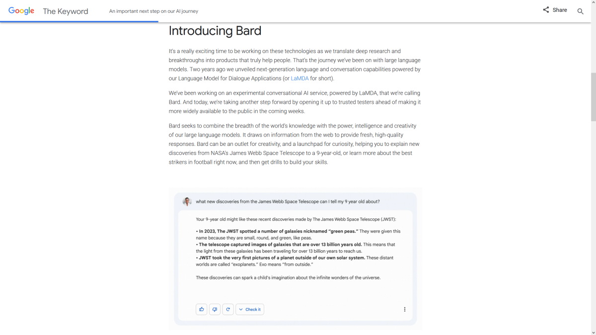 Google Bard и новый поиск Google