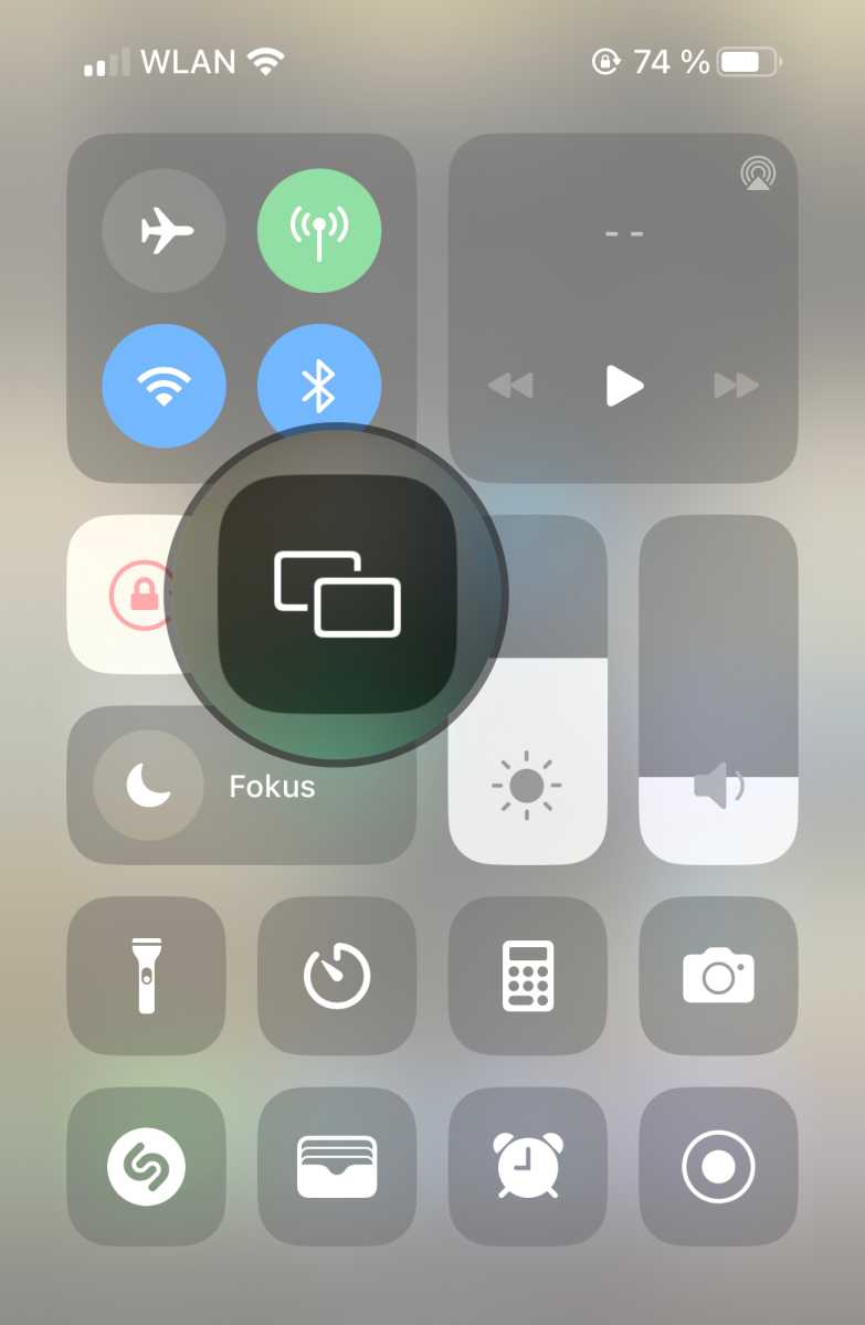 iOS 16 Kontrollzentrum Bildschirmsynchronisation