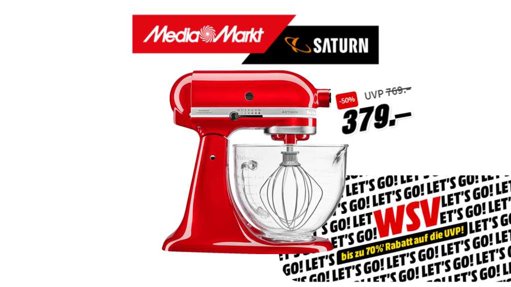 Image: 50 % reduziert: Kitchenaid-KÃ¼chenmaschine bei Media Markt im Angebot