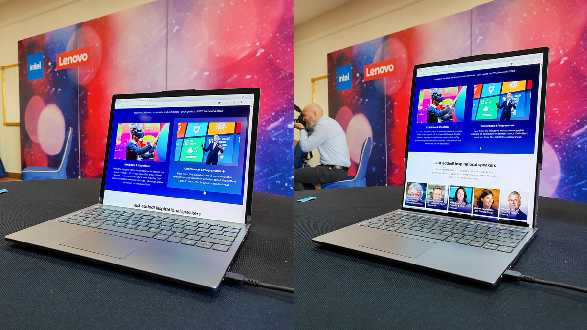 Lenovo rollable laptop concept side by side
