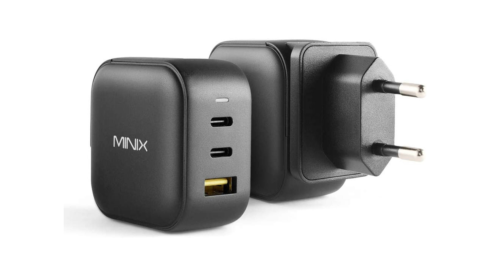 MINIX Chargeur GaN Universel à 4 Ports Turbo 100 W Charge Rapide 2 x USB-C  Power Delivery 3.0 (Max 100 W), 2 x USB-A Quick Charge 3.0 (Max 18 W).