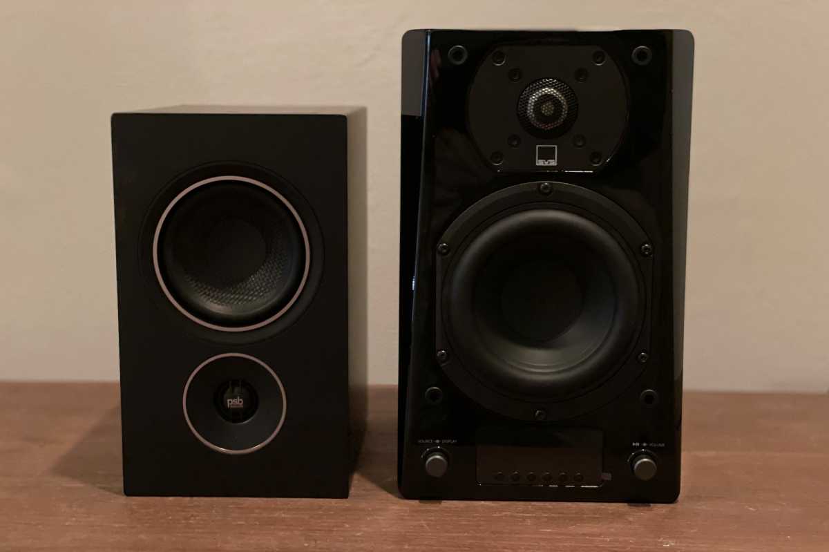 PSB Speakers Alpha iQ (left) compared to SVS Prime Wireless Pro