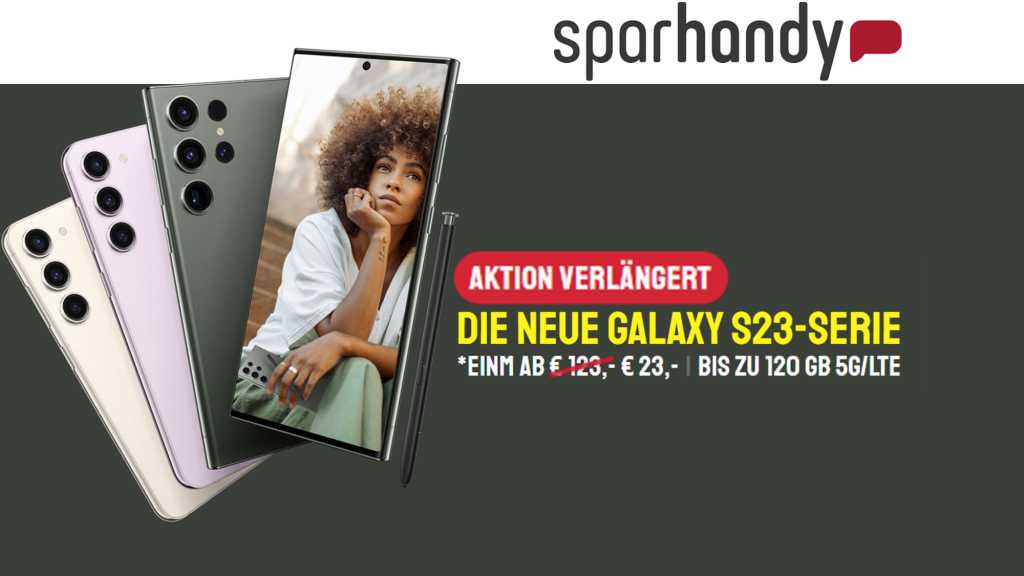 Image: Samsung Galaxy S23 fÃ¼r nur 23 Euro â mit Tarif Free L Boost bei Sparhandy.de