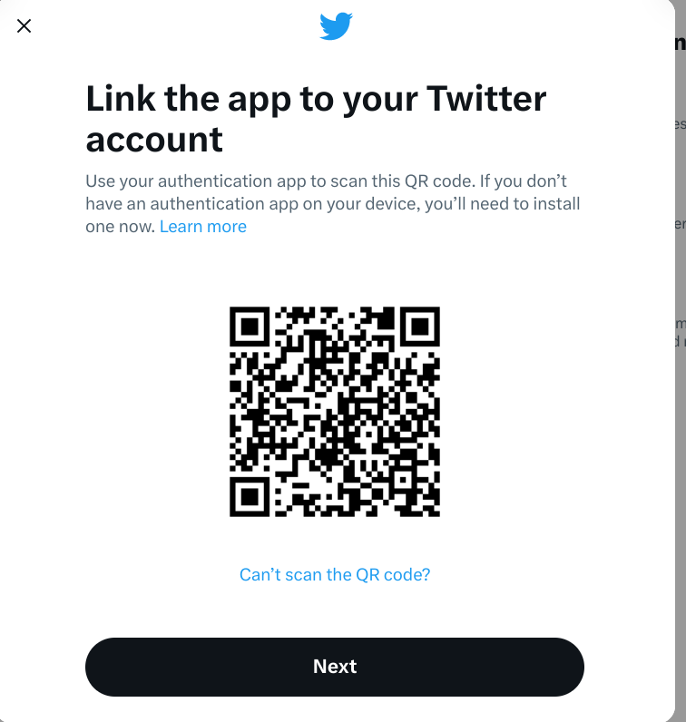 Link the app to your Twitter account