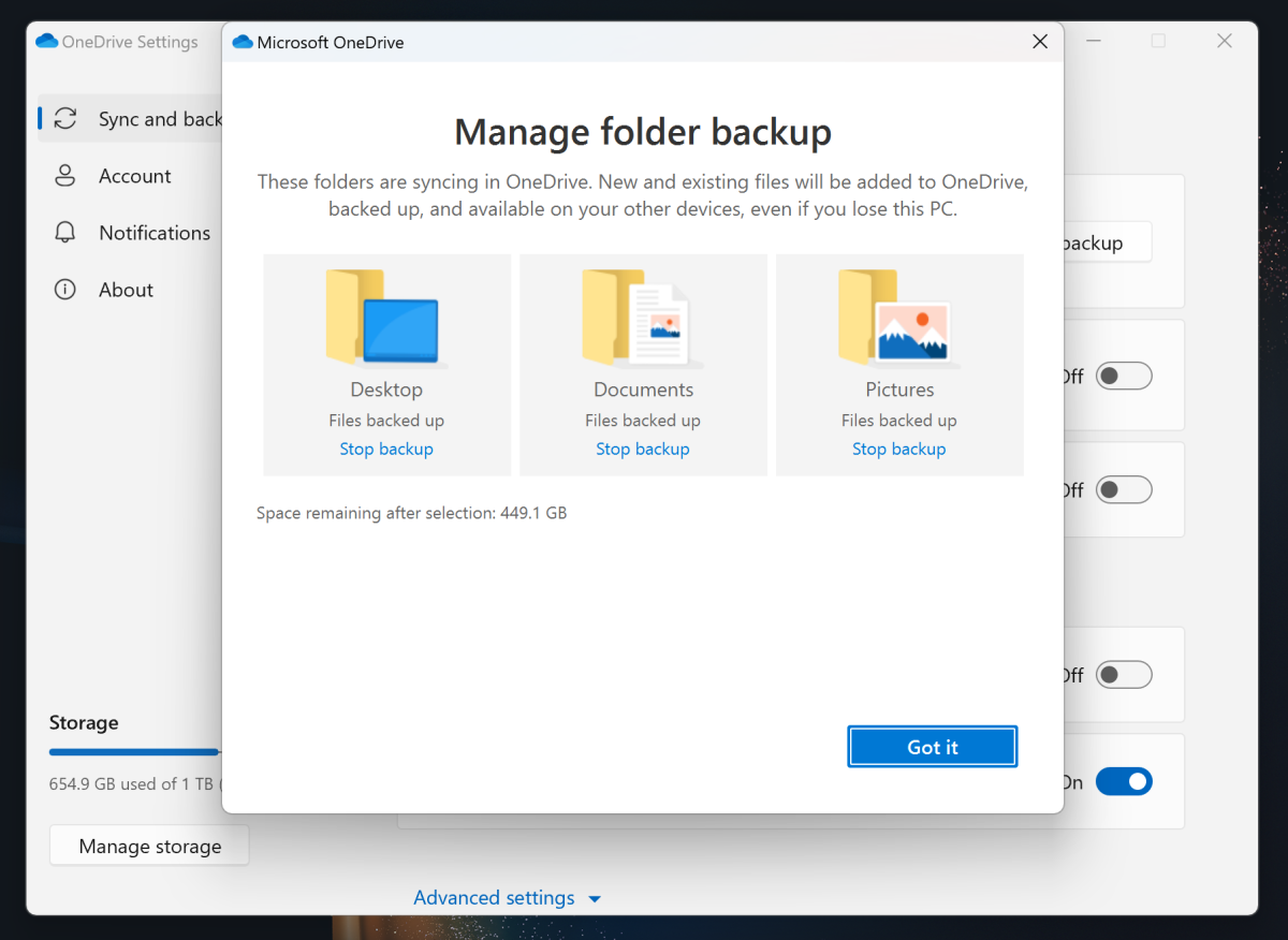 Sauvegarde Microsoft Onedrive