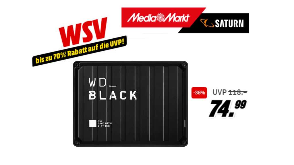 Image: 35 % gÃ¼nstiger: Gaming-HDD WD_Black P10 zum Deal-Preis bei Media Markt