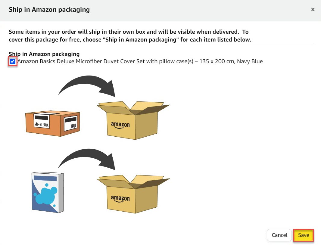 Amazon hide orders screenshot