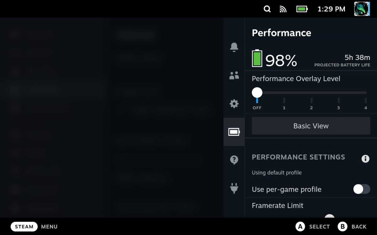 Steam Deck Performance Settings
