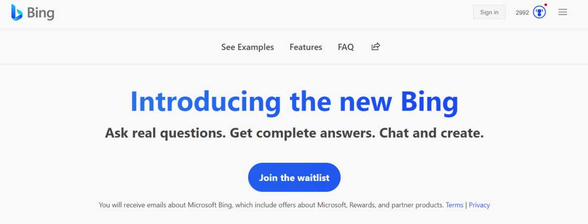 Bing join the waitlist