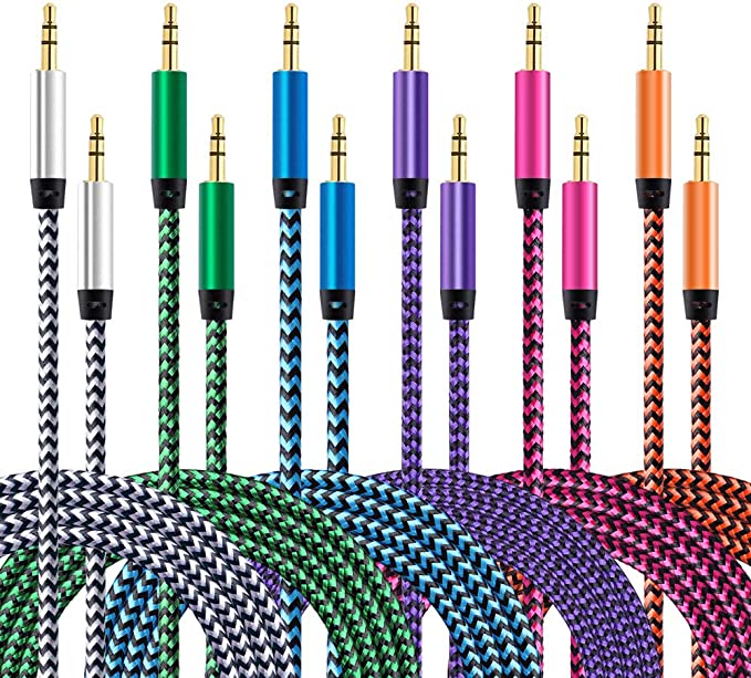 Colored 3.5 mm audio cables