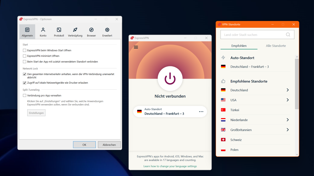 ExpressVPN in Aktion