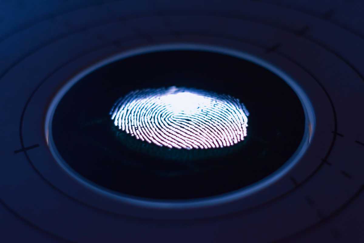 A fingerprint shown on a device