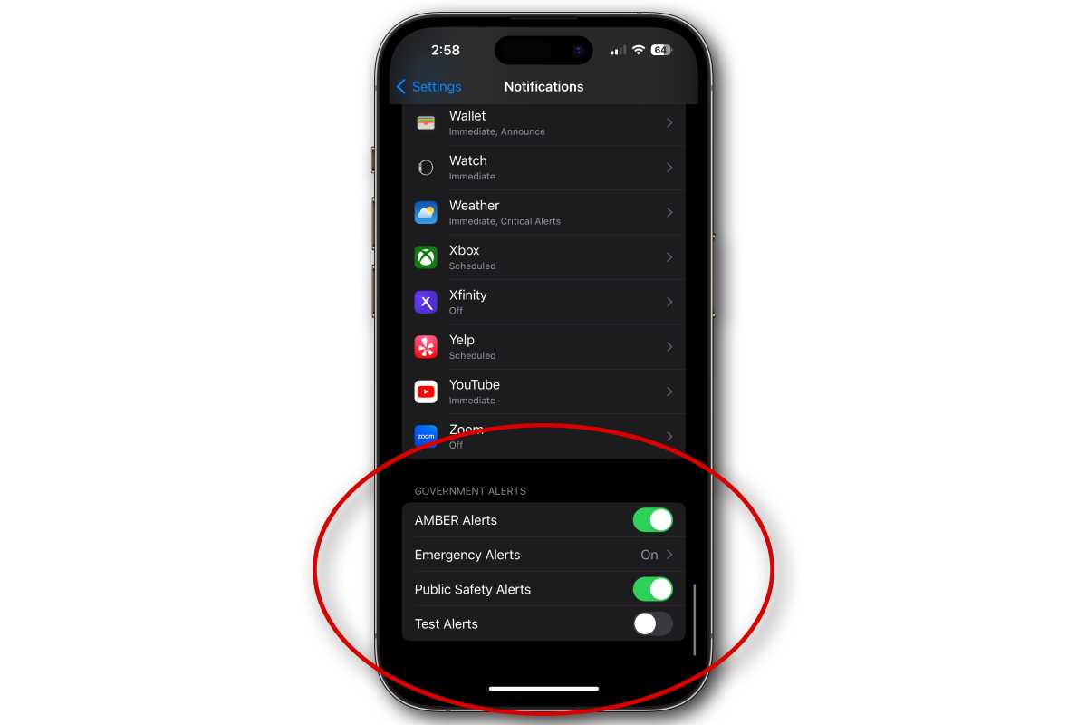 iPhone government alerts