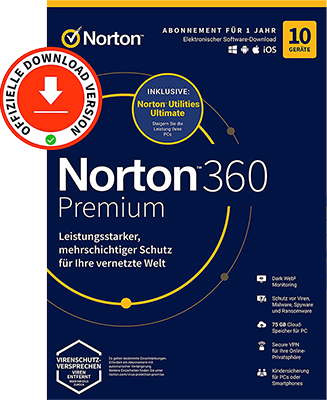 Norton 360 Premium Security & Utilities Ultimate für 24,99 Euro statt 79,99 Euro