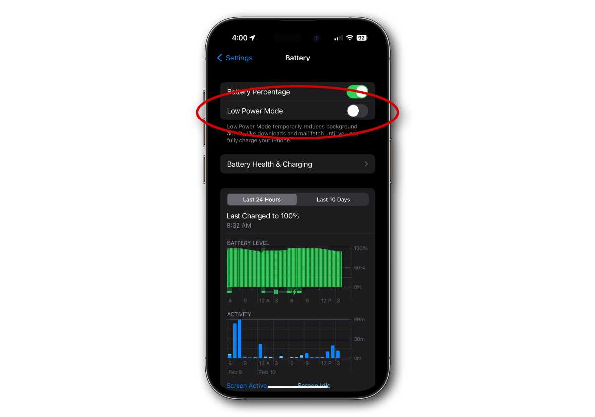 iphone battery lower power mode