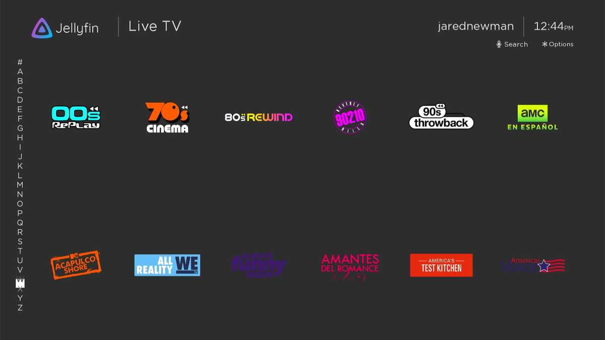 Jellyfin guide en direct sur Roku